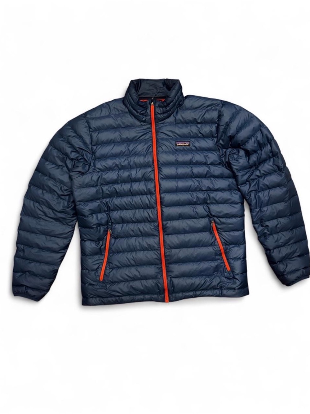 Patagonia Men's 'Down Sweater' Down Jacket Large Big Sur Blue W/ Fire Red
